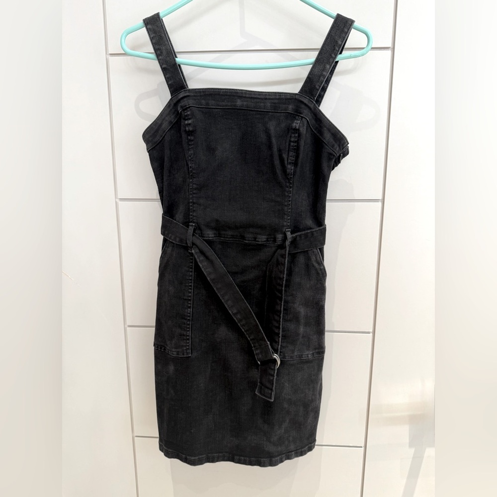 Hollister Black Denim Mini Dress with Belt